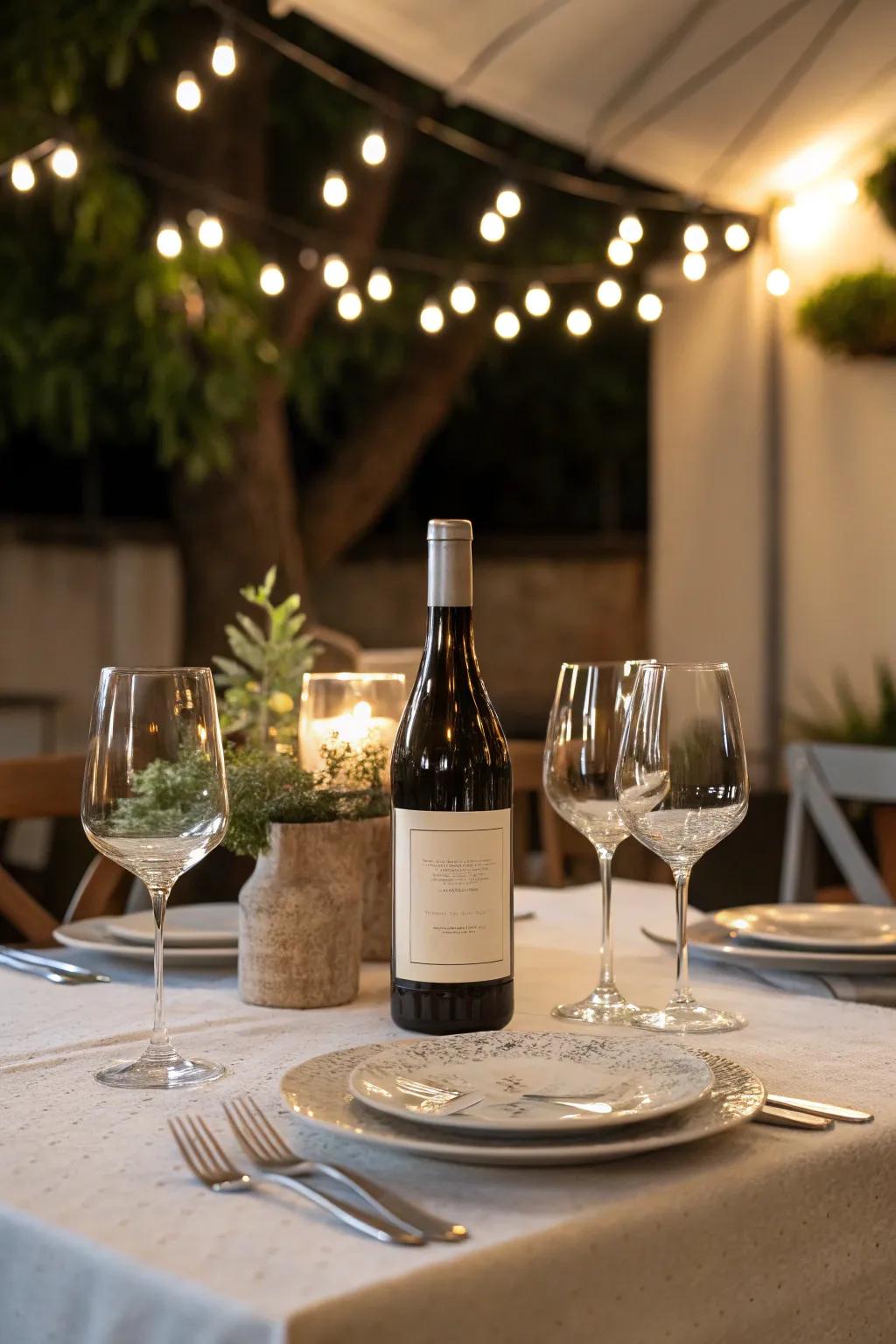 Select a fine wine and sophisticated glassware to complement your romantic dinner.