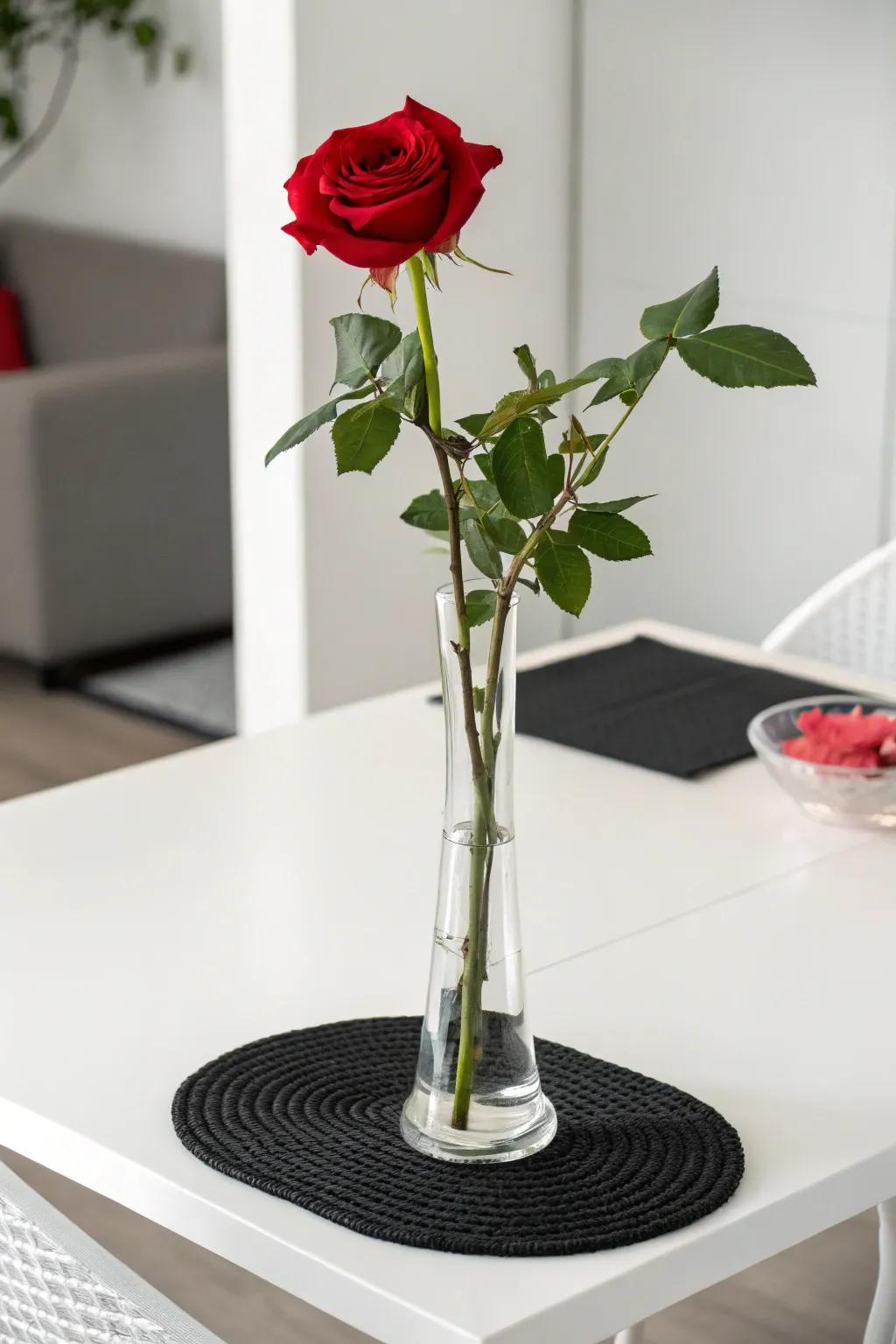 Contemporary Minimalist with a Solitary Rose