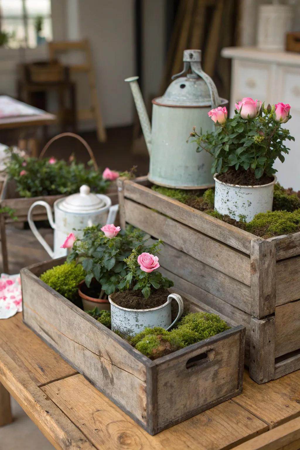 Add a whimsical note to your decorating with distinctive sun rose containers.