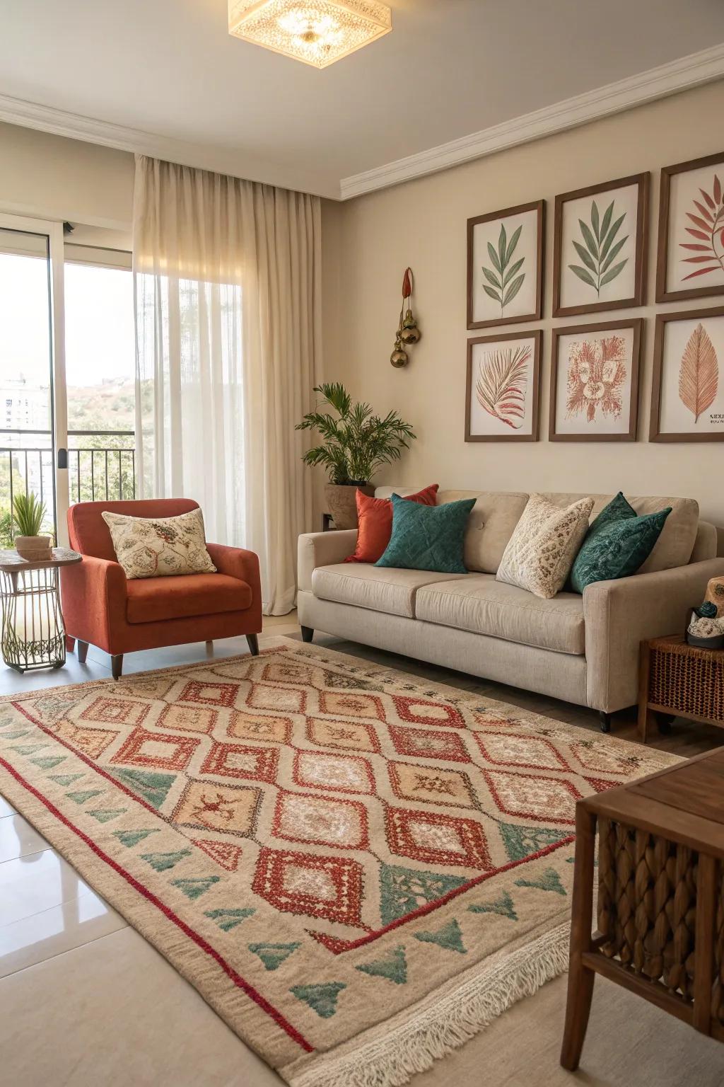 A carefully matched floor covering can superbly unify your room's color scheme.