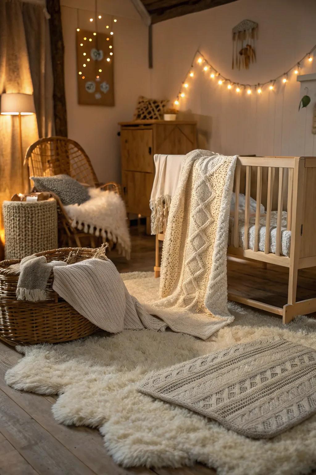 Fabrics rich in texture introduce warmth and comfort.