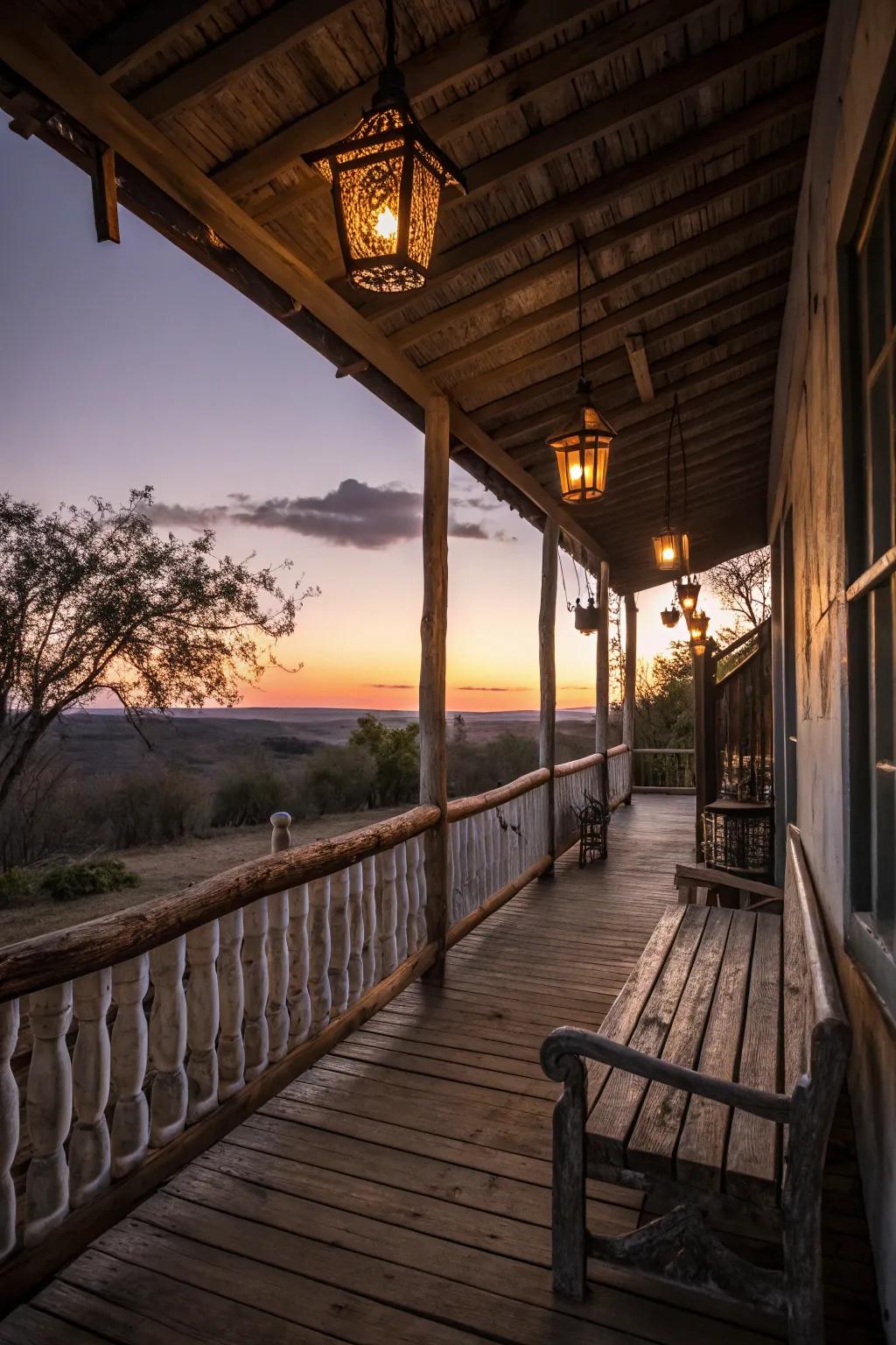 Luminaries append a balmy, bewitching radiance to your porch.