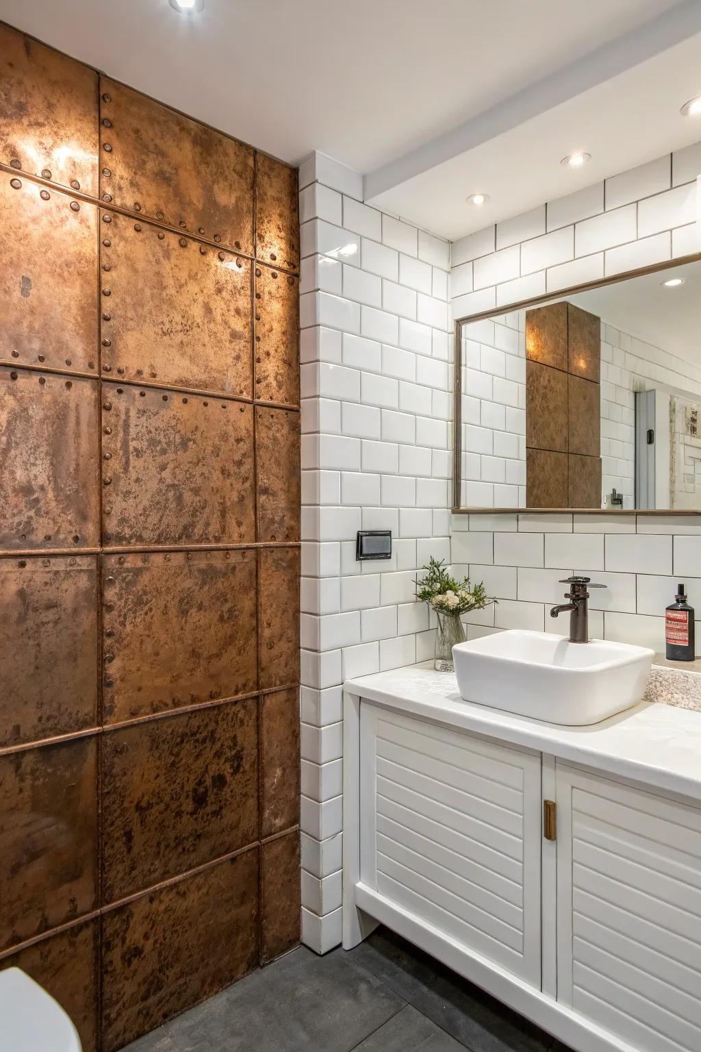 With copper wall panels, you can give depth and texture.