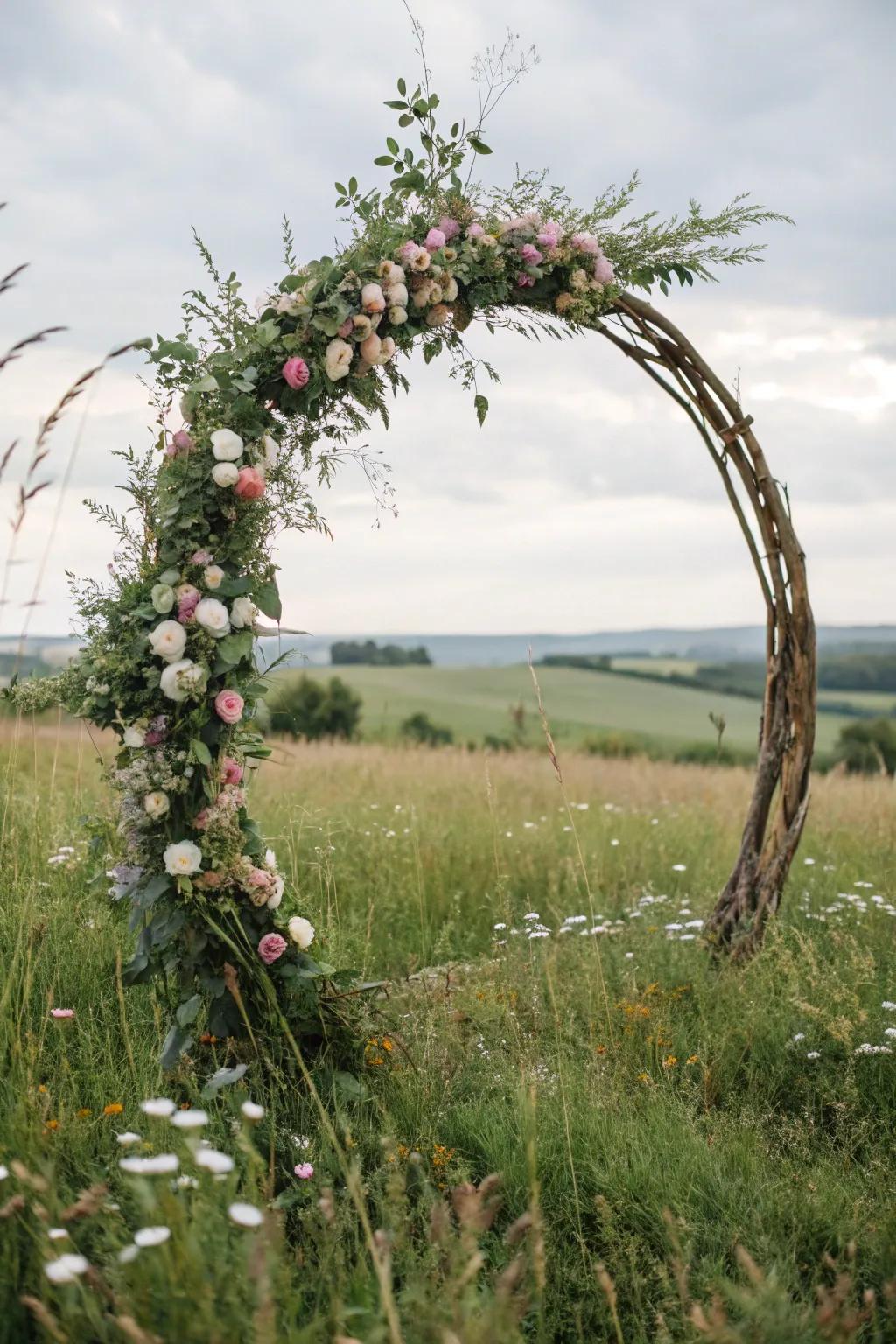 A symbolic circular arch, representing love’s everlasting bond.