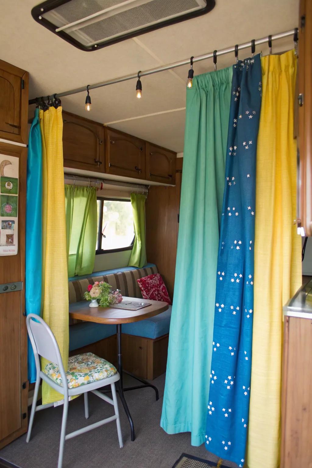 Inject vibrancy with DIY window coverings made from linens.