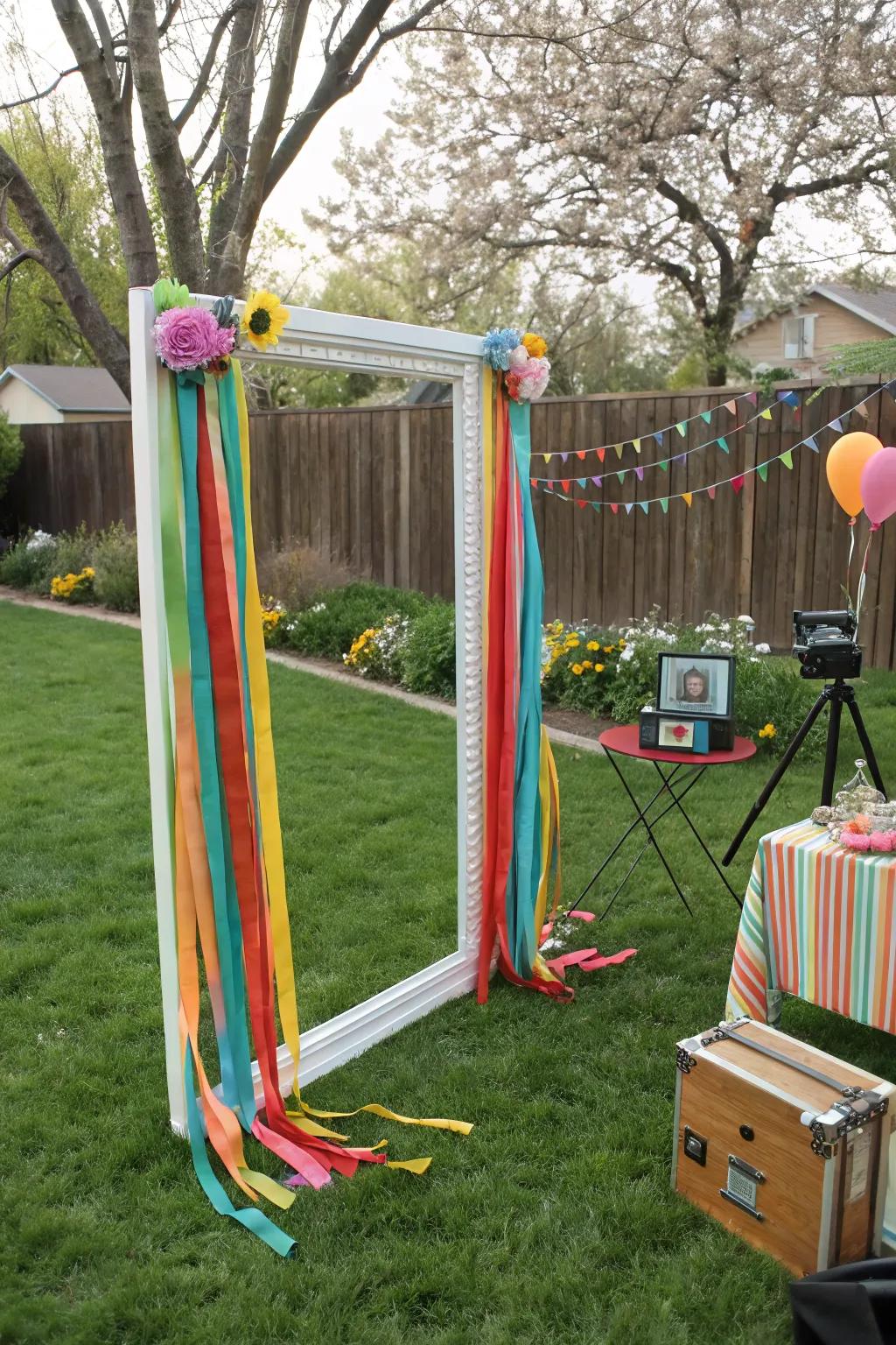 Design a personal photo booth to capture joyous memories.