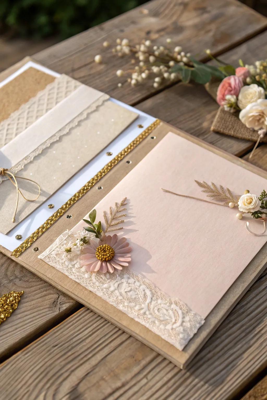 Discover the beauty of layering in your scrapbook projects for a stunning, textured effect. 🌿✨ #ScrapbookArt #LayeredDesign