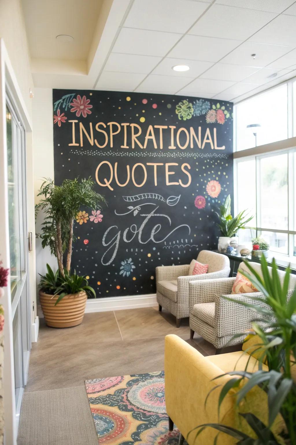 Motivate the spirit by consolidating quotations in the photography wall.