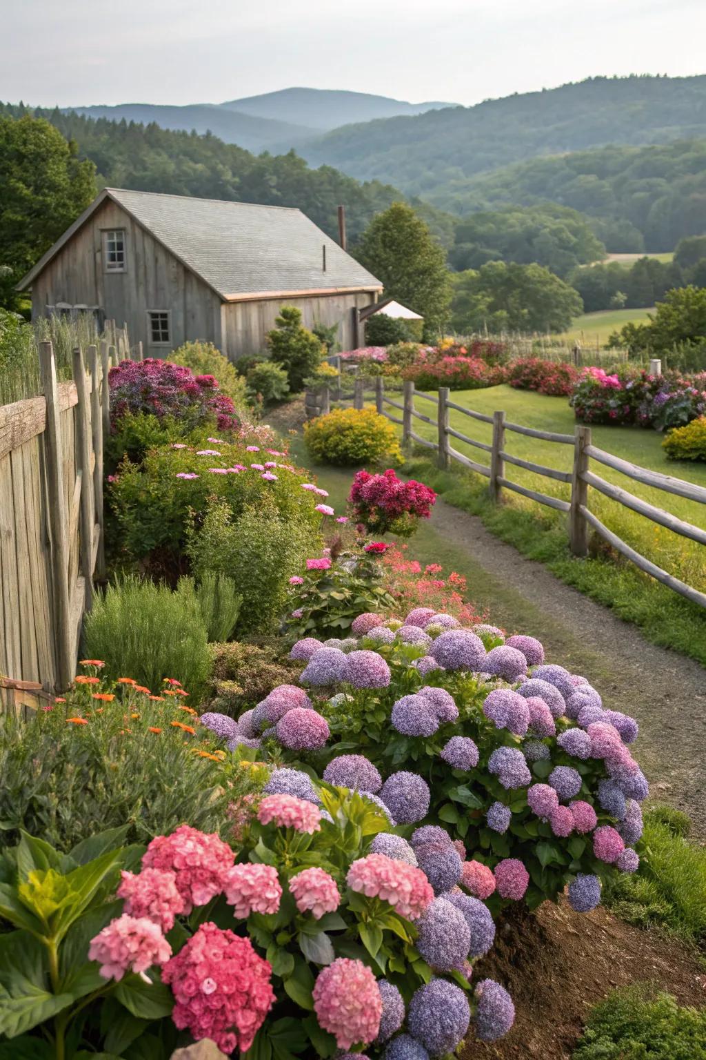 Vibrant flower beds teeming with vitality and color.