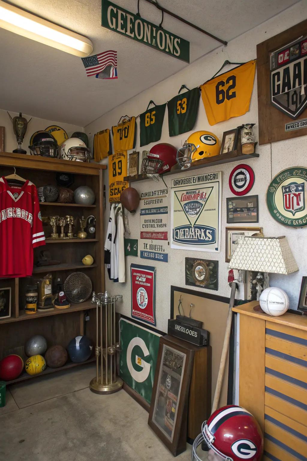 Personalize your man cave using thematic embellishments.
