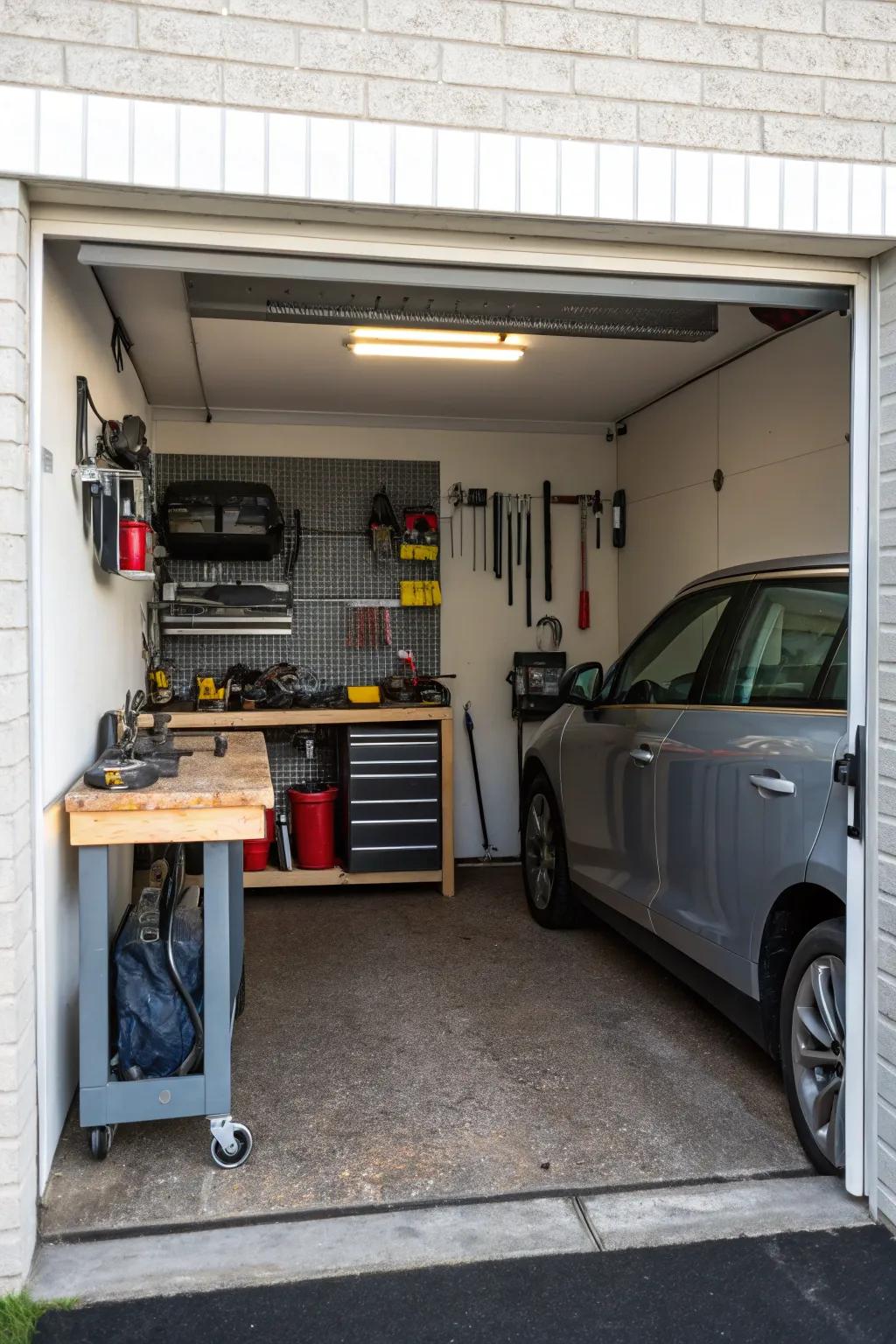 Create a functional workspace without losing parking room.