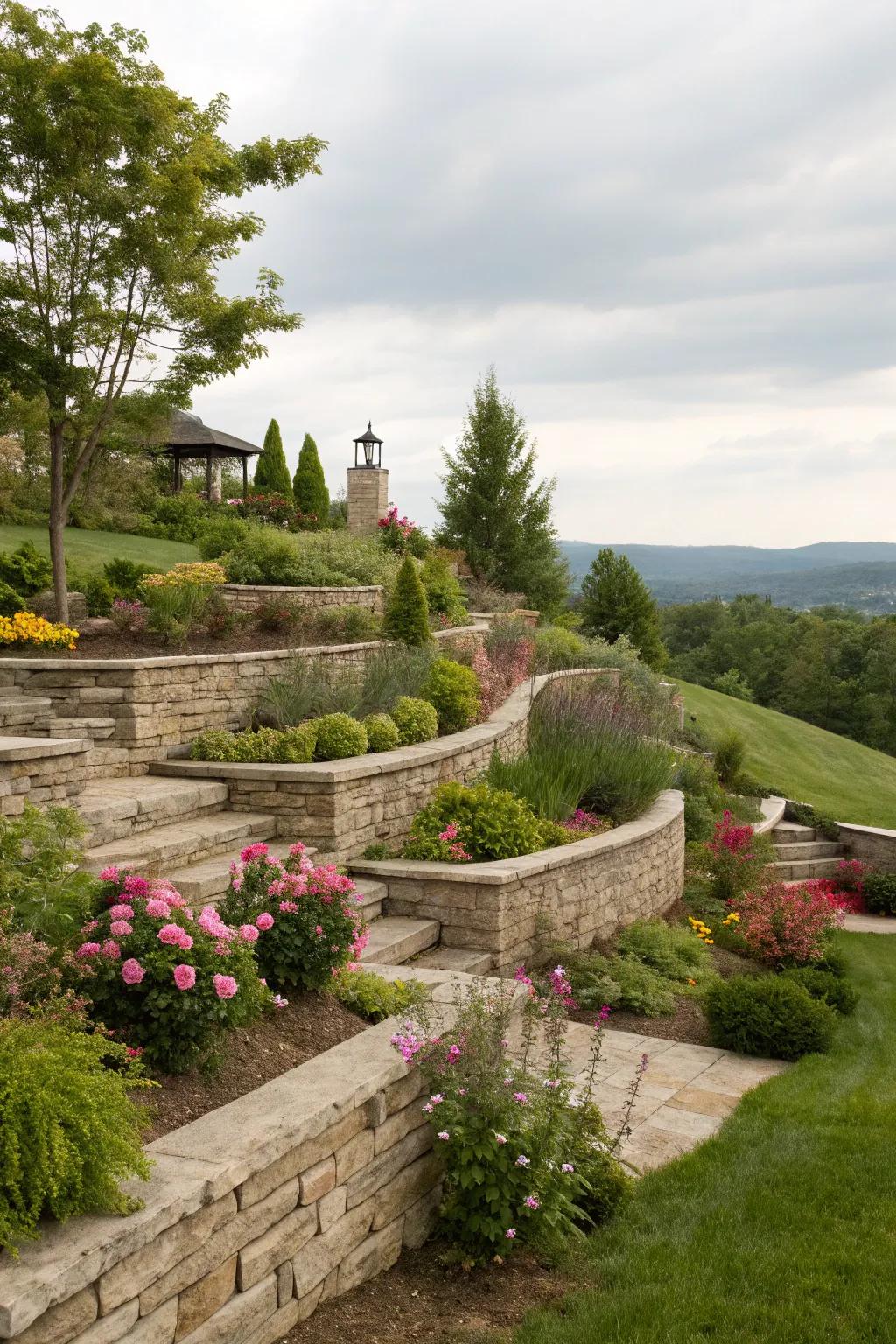Retaining walls offer both support and style.
