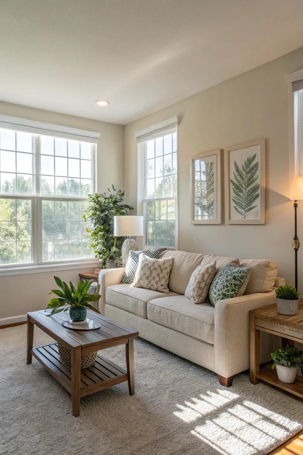 Pale hues can make confined areas appear more spacious.