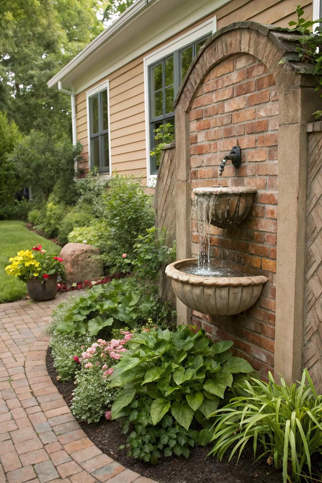 Wall-mounted fountains are an efficient use of space.
