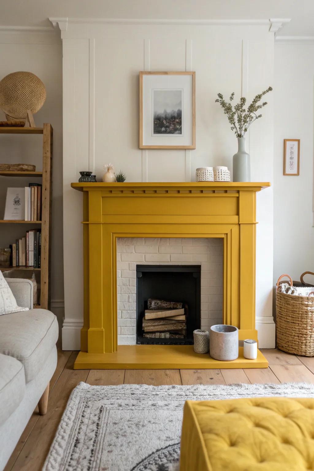 Make your fireplace the focal point with a striking color that attracts focus. 🌟 #BoldDecor #LivingRoomInspo