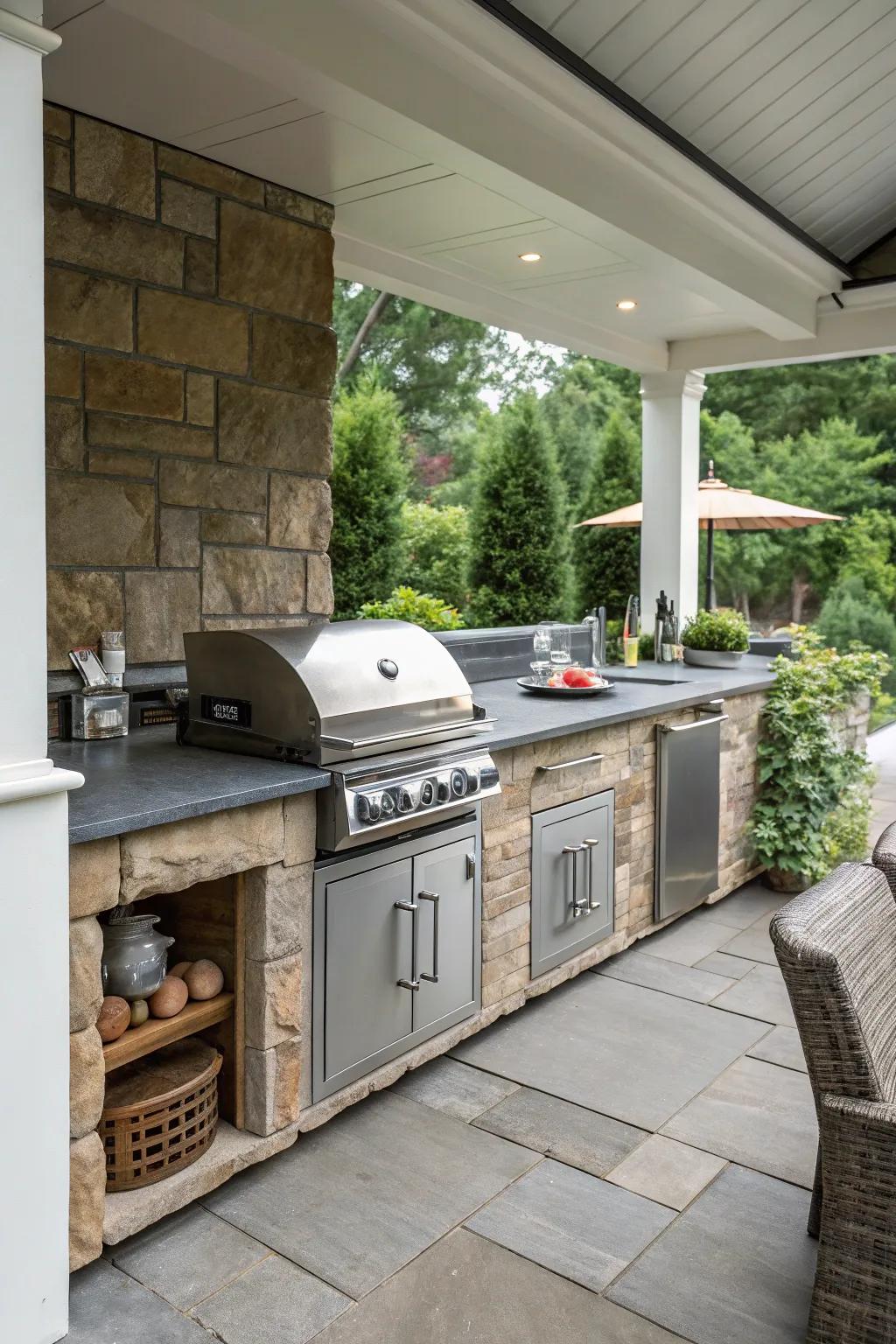 Untreated stone surfaces append a dash of sophistication.