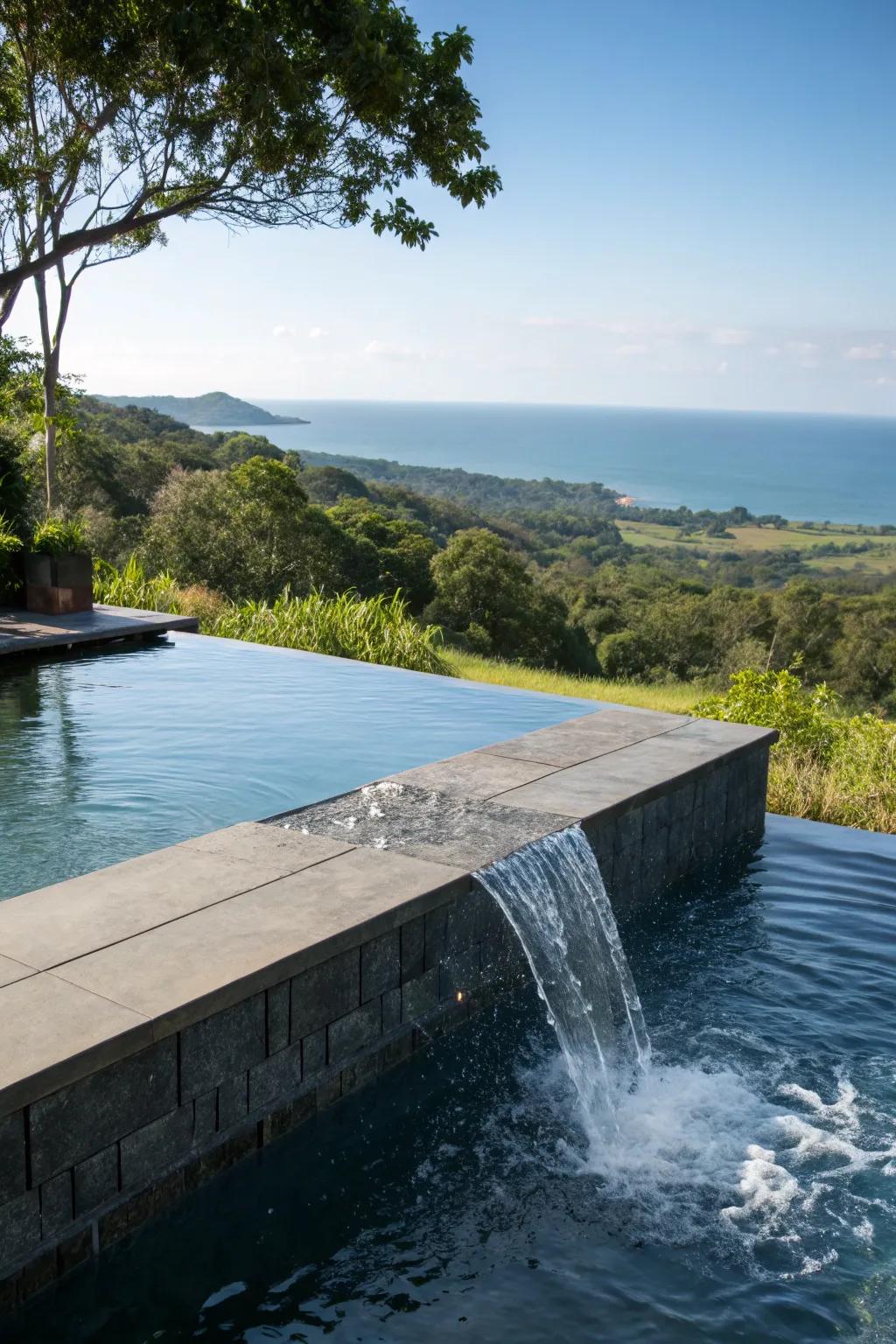 Limitless borders append an element of sophistication and openness to compact pools.