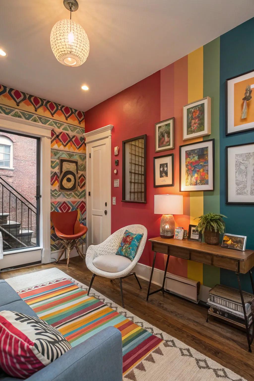Wall art infuses personality and richness into small spaces.