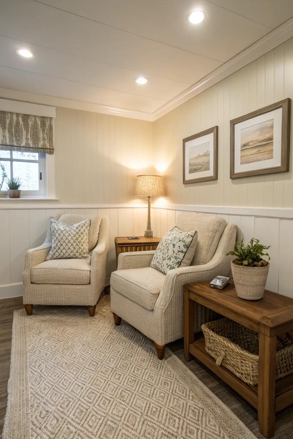 Bright and understated shades amplify the sensation of spaciousness and light.