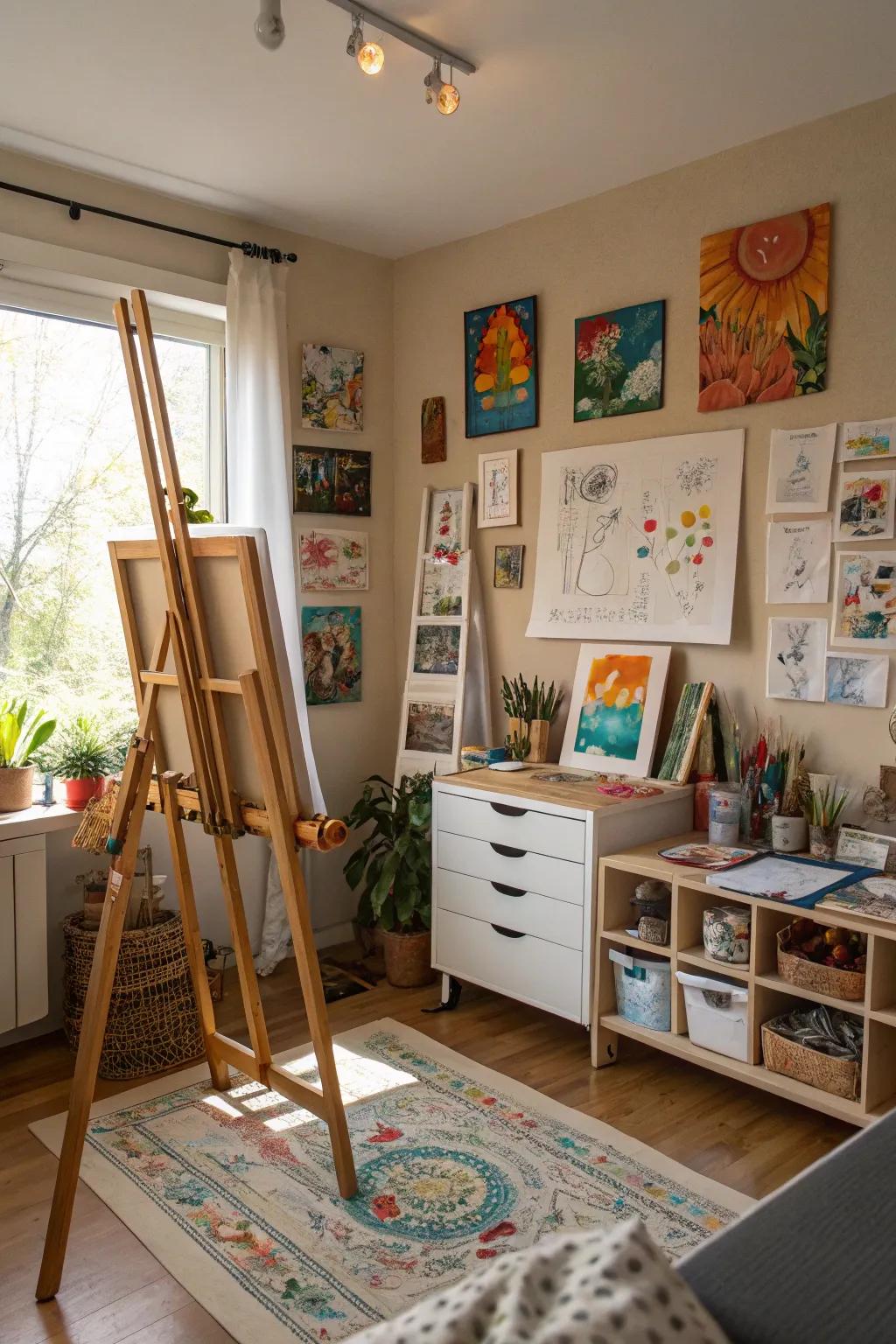 An artistic space sparks creativity and inspiration.