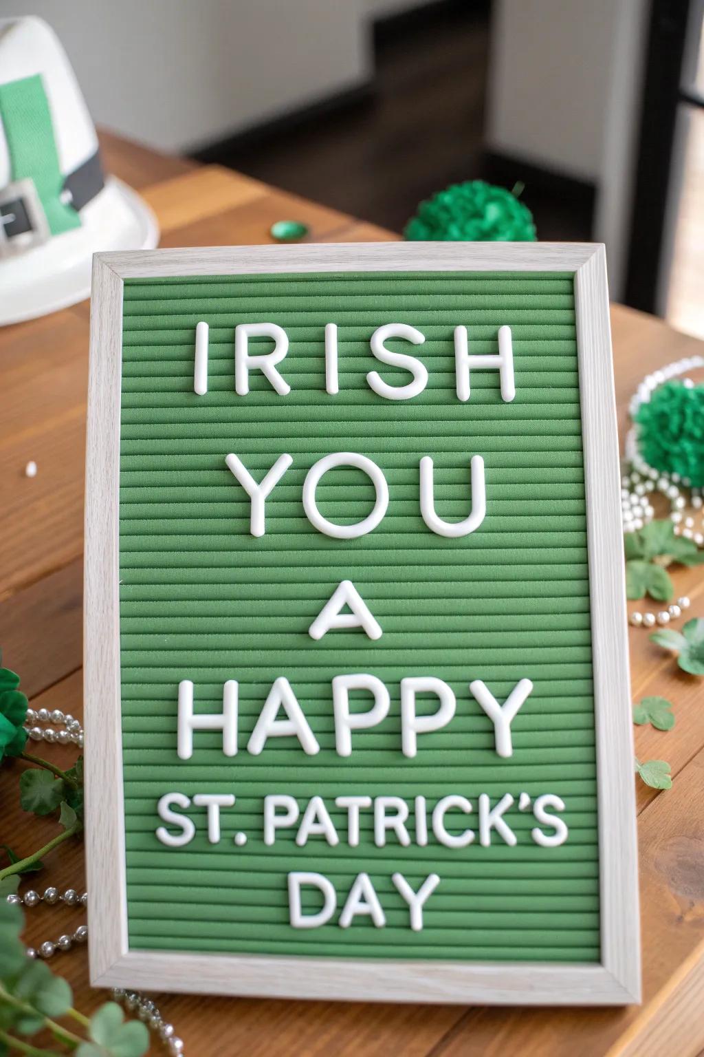 A cheerful letter board that sends festive wishes in a fun way.