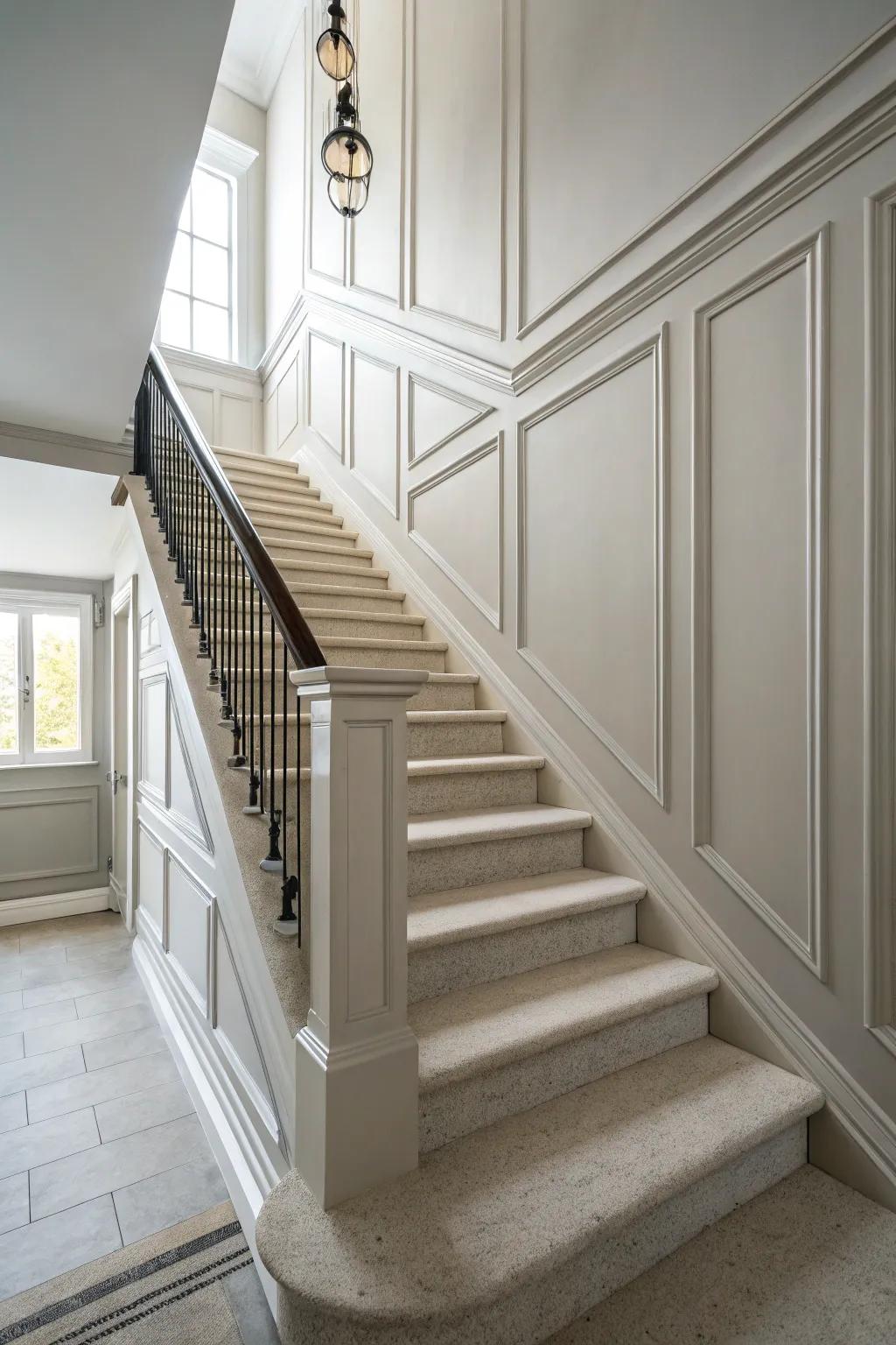 Neutral colors offer a calm setting for showcasing your molding details.