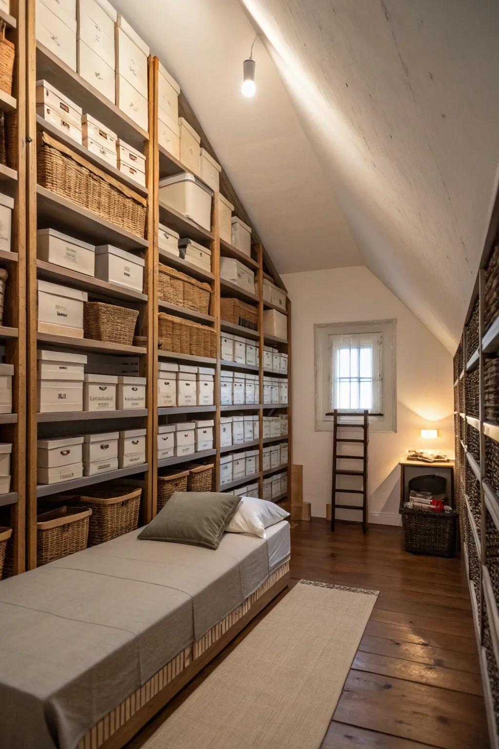 Take advantage of vertical space for additional storage.