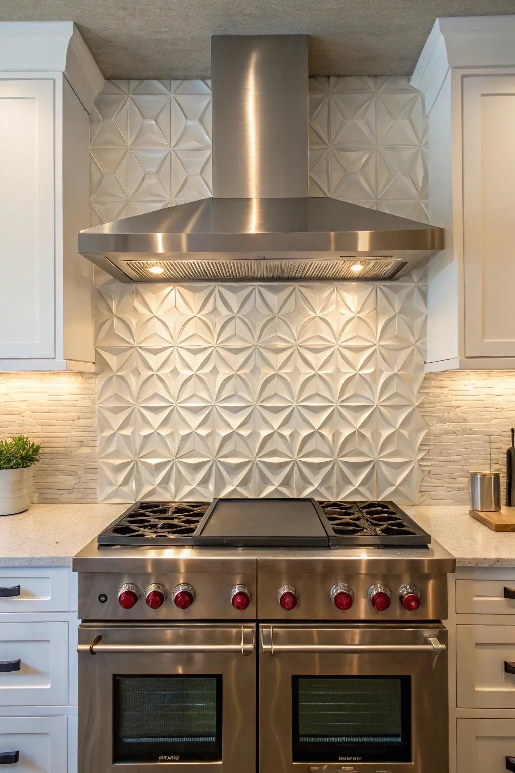 Textured materials offer depth and creative flair to your kitchen.