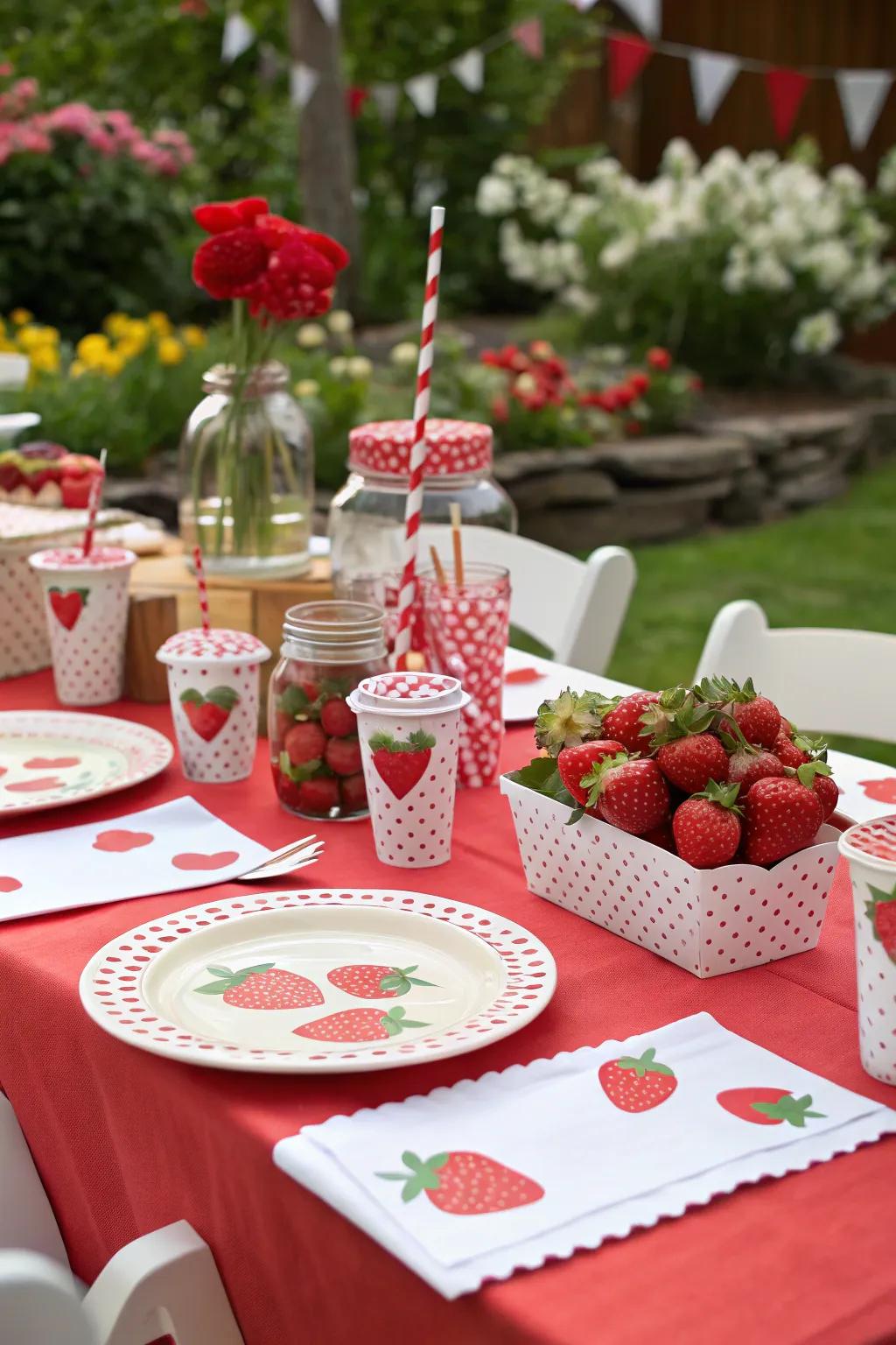 A charming verdant space festivity adorned with Crimson Berry-themed ornaments.