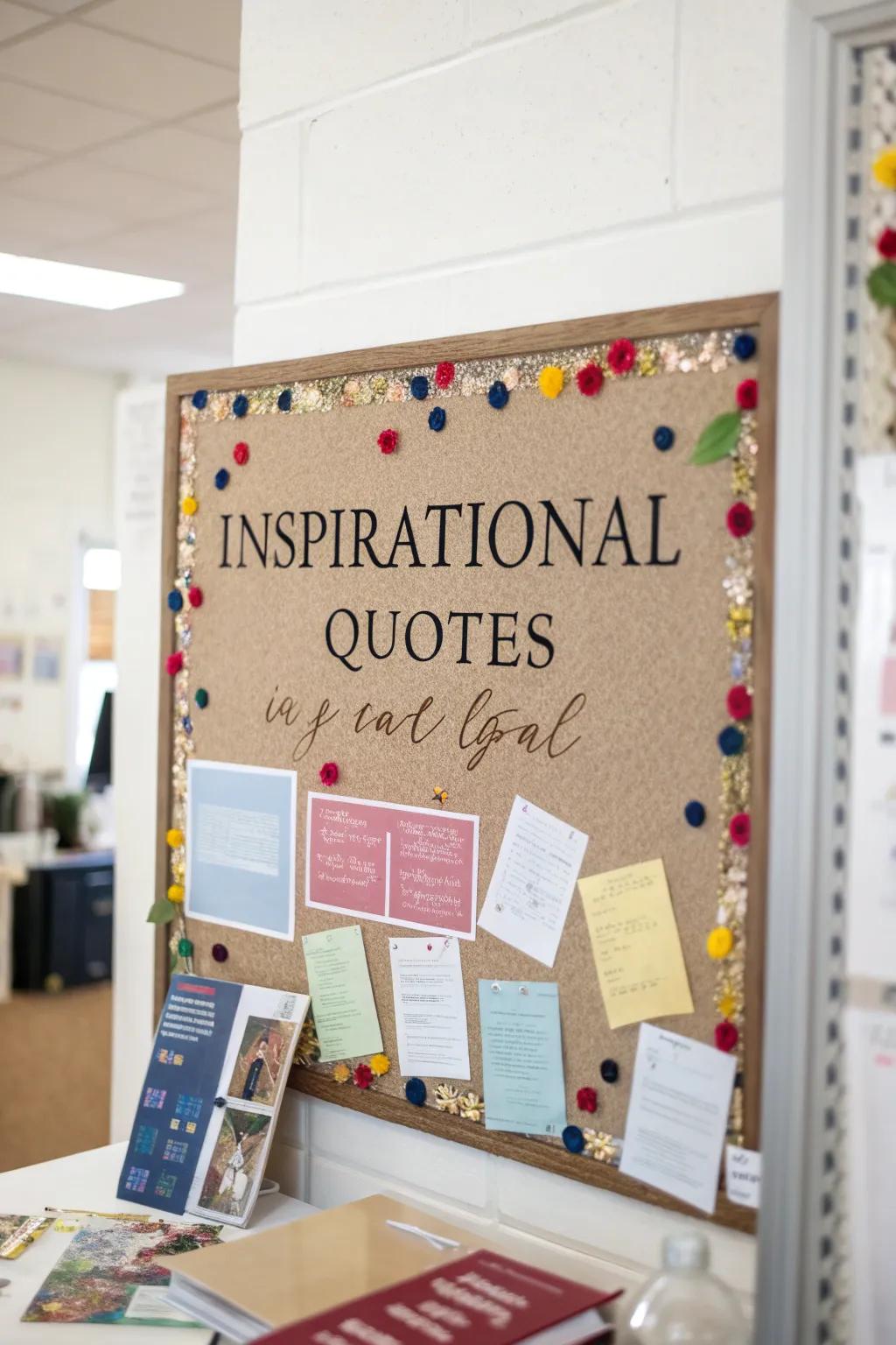 Uplifting sayings elegantly presented to motivate pupils.