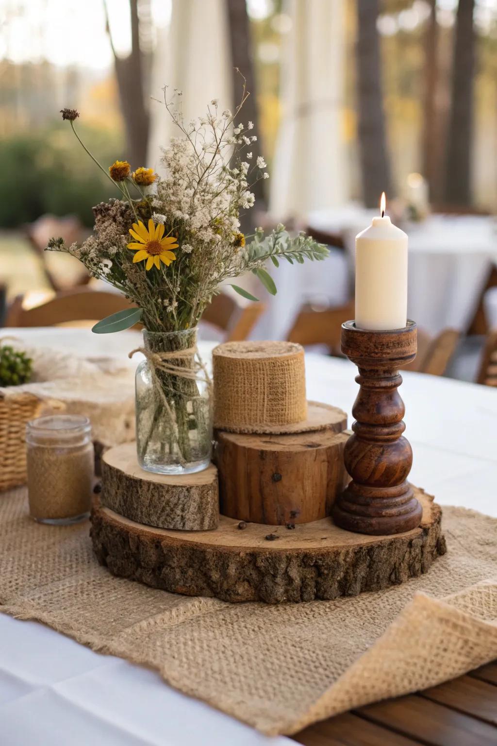 Earthy materials bring a sense of warmth and texture to your table.