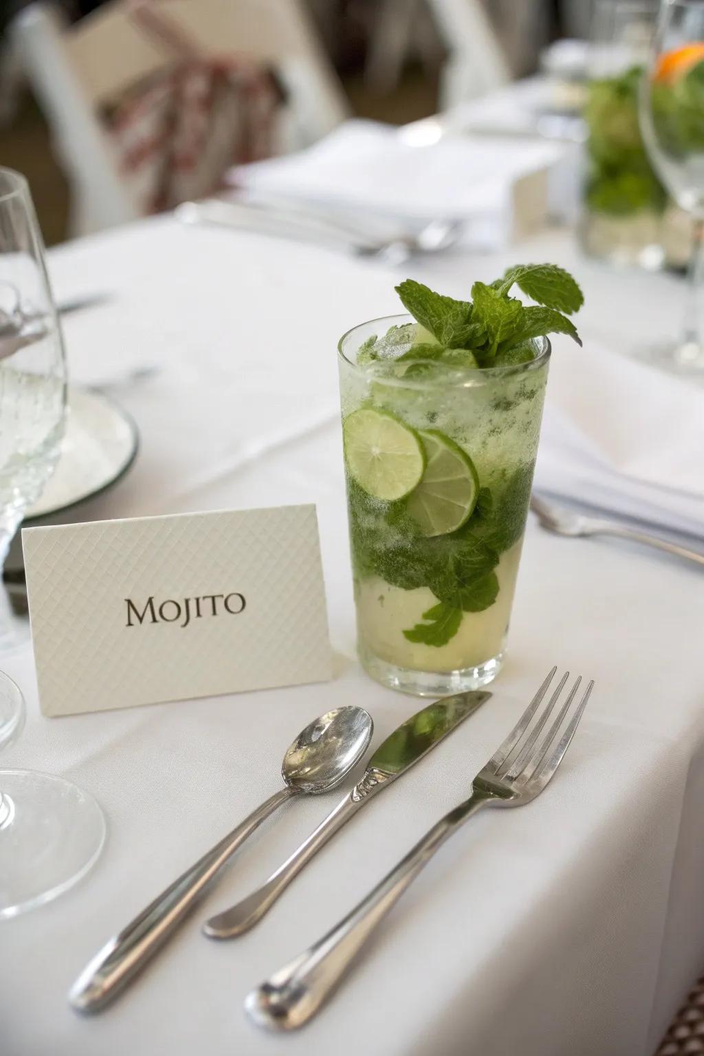 Drink-themed table names incorporate a lively touch to your decor.