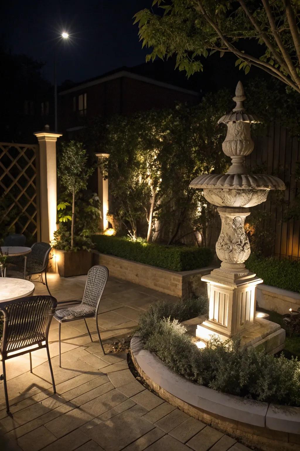 Spotlights have the power to transform ordinary features into focal points.