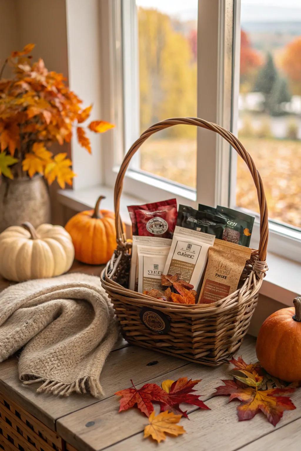 A comforting selection of warm drinks for a perfect autumn day.