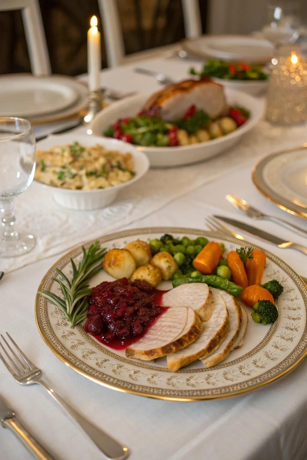 Elegant table settings improve the appeal of your buffet.