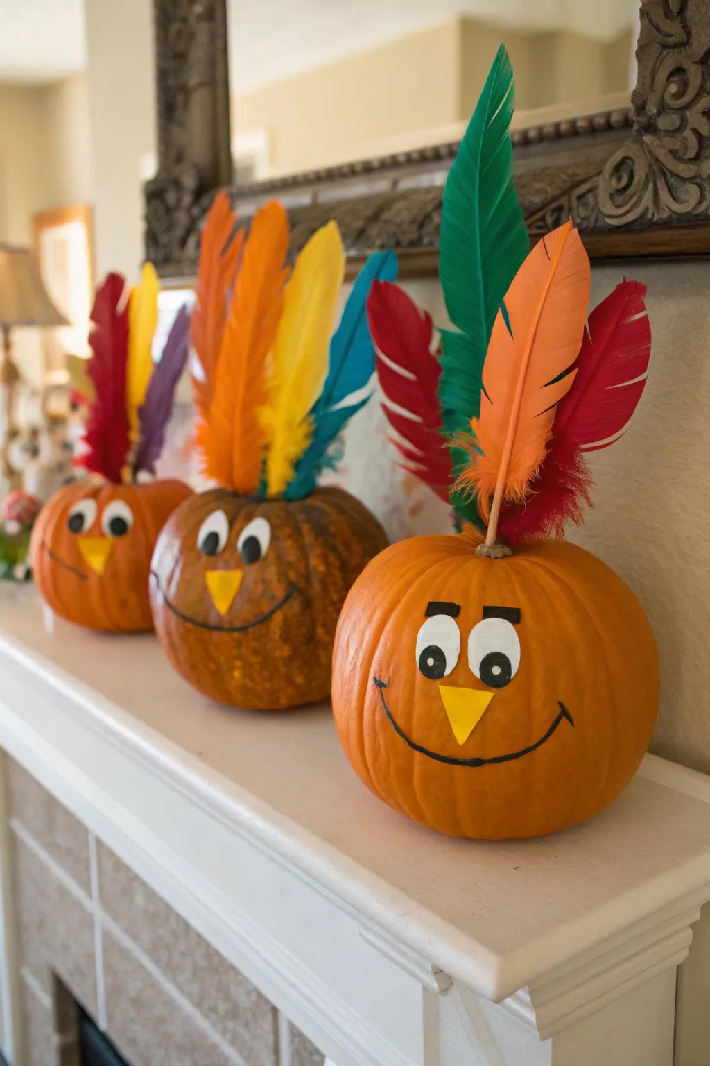 Delightful avian-inspired pumpkins, infusing a playful element.