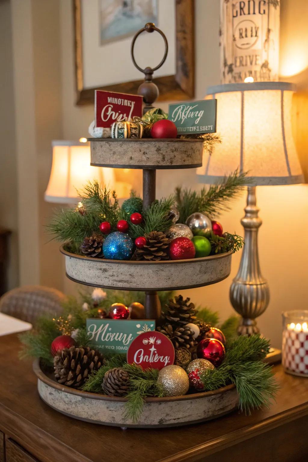 A Christmas-themed display radiating holiday cheer.