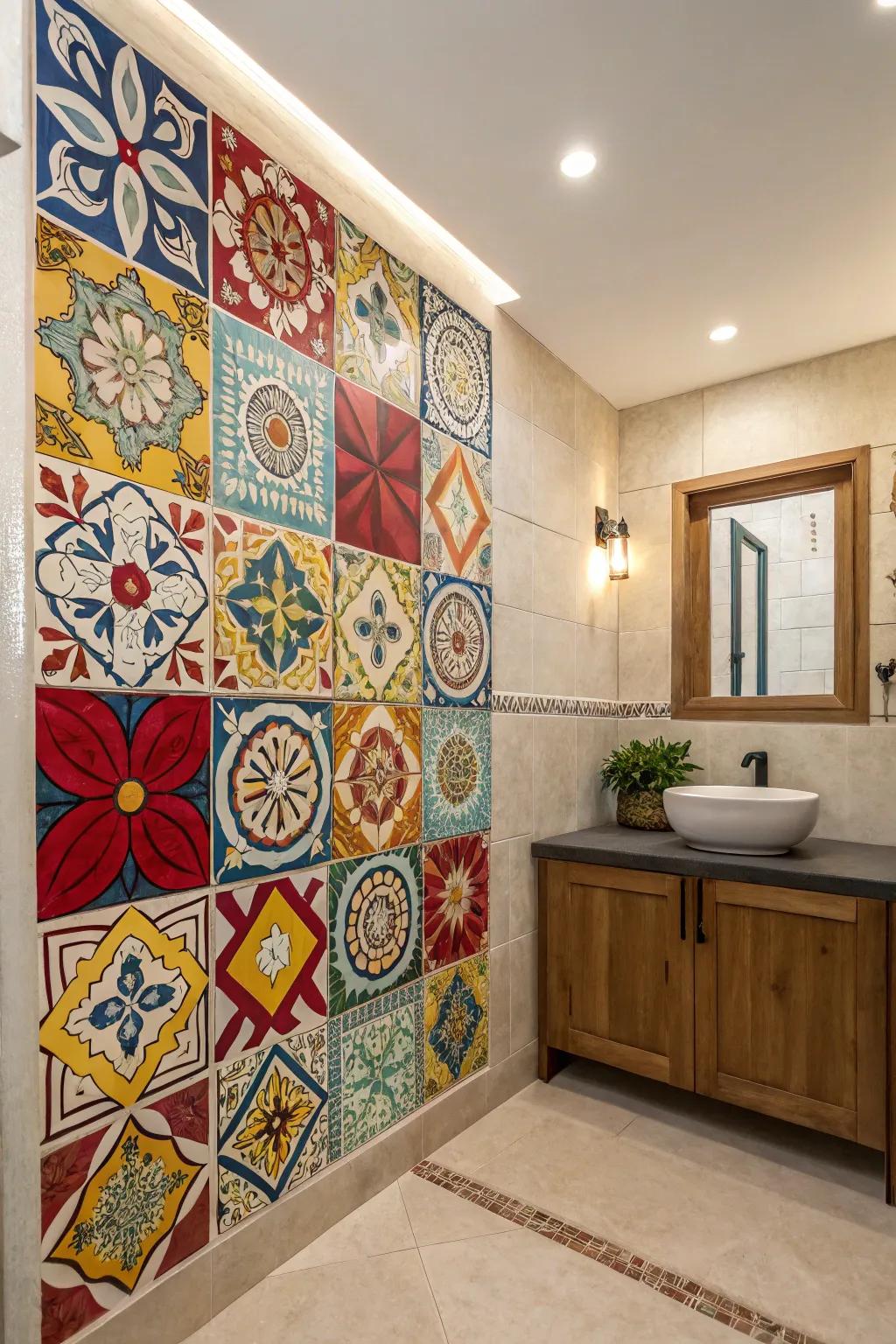 Make an impact with a tile accent wall.