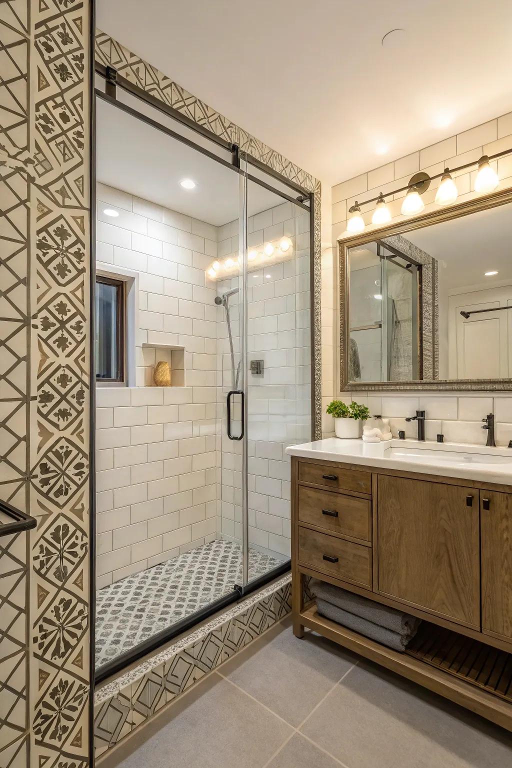 Metal trim provides a modern look to any tiling project.