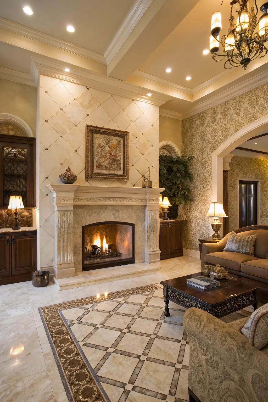 Opulent stone squares bring ageless sophistication to any space.
