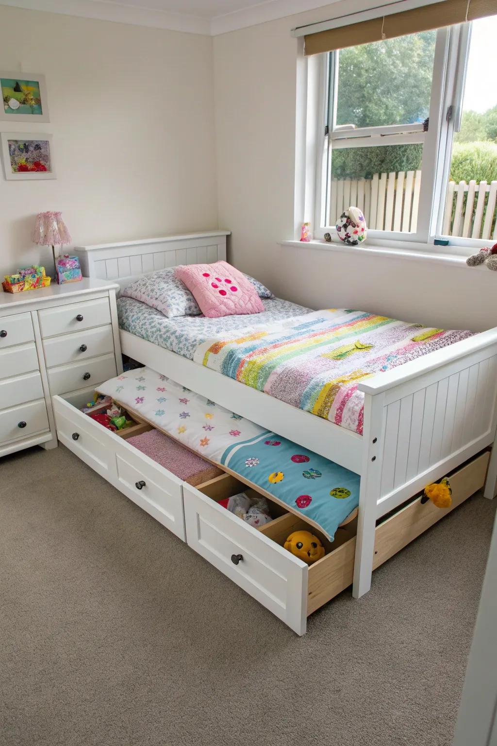 A multi-functional bed that maximizes space.