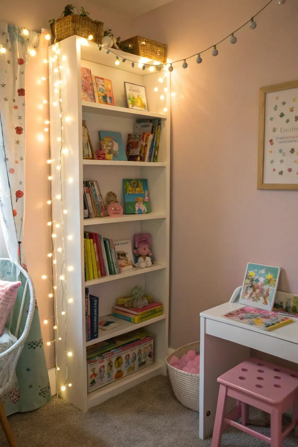 Twinkle lights contribute warmth and playfulness to any area.