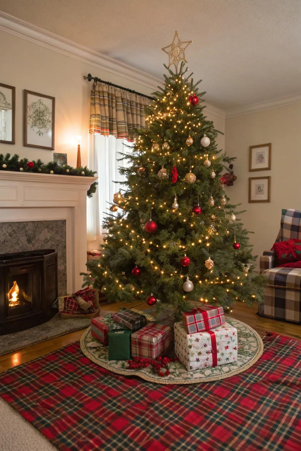 Checked patterns infuse a sense of timeless tradition into your holiday decorations.