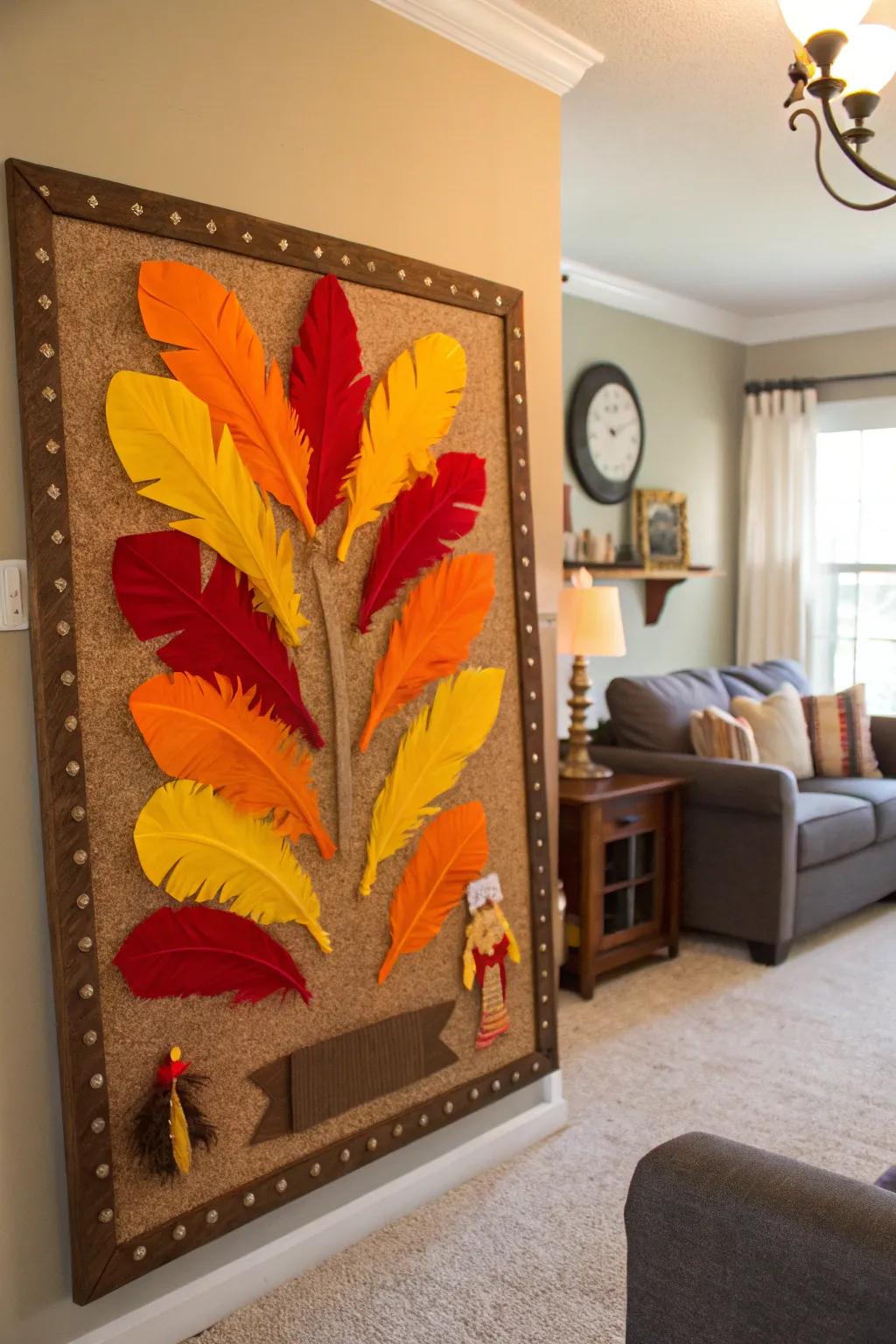 Eye-catching turkey tail feathers that cheer up any Thanksgiving decorations.