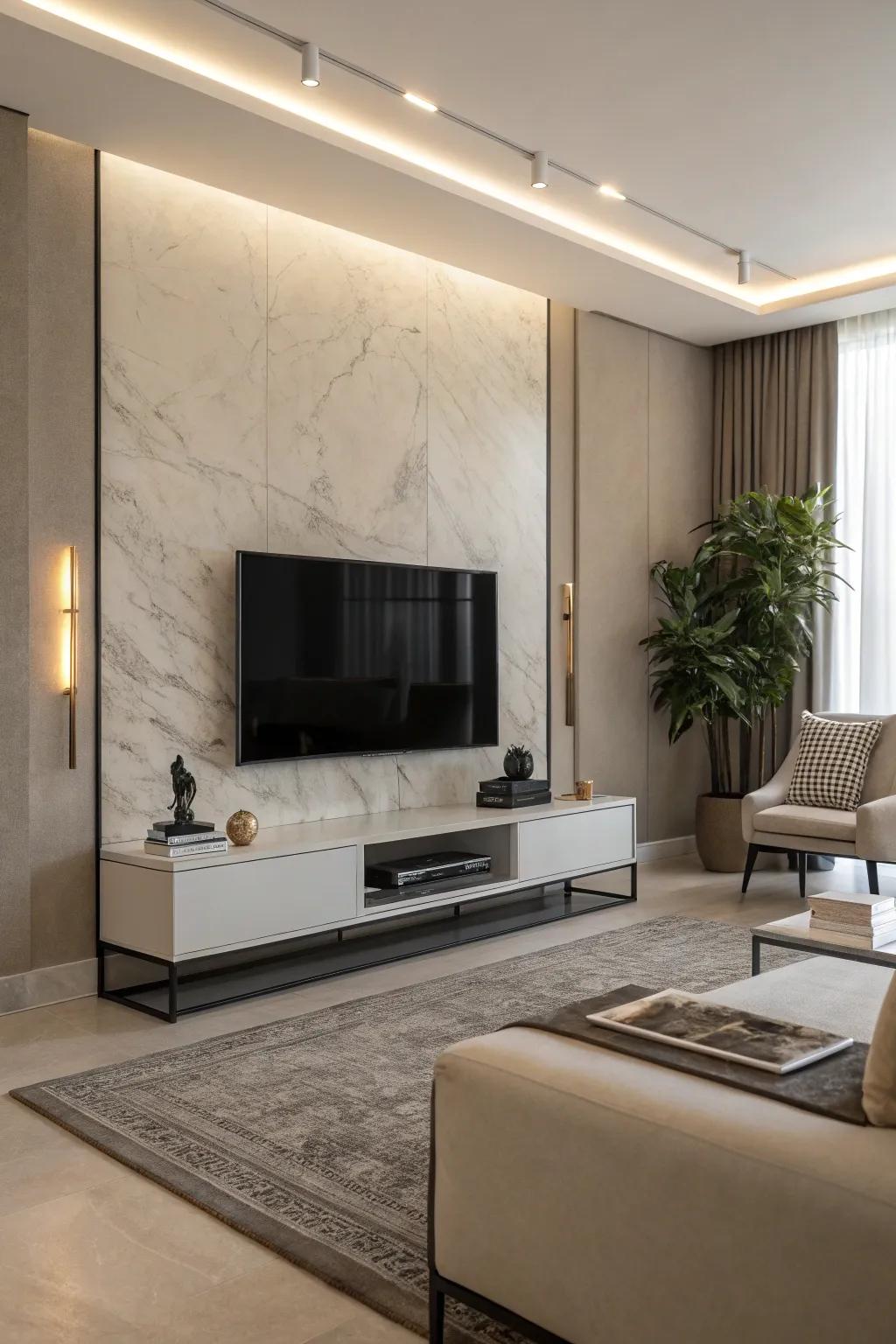Realize a modern aesthetic with a minimalistic floating frame for your TV.