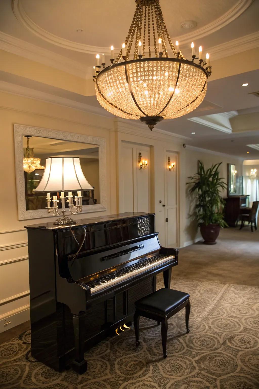 Prepare the ambiance for musical enjoyment with ideal lighting.