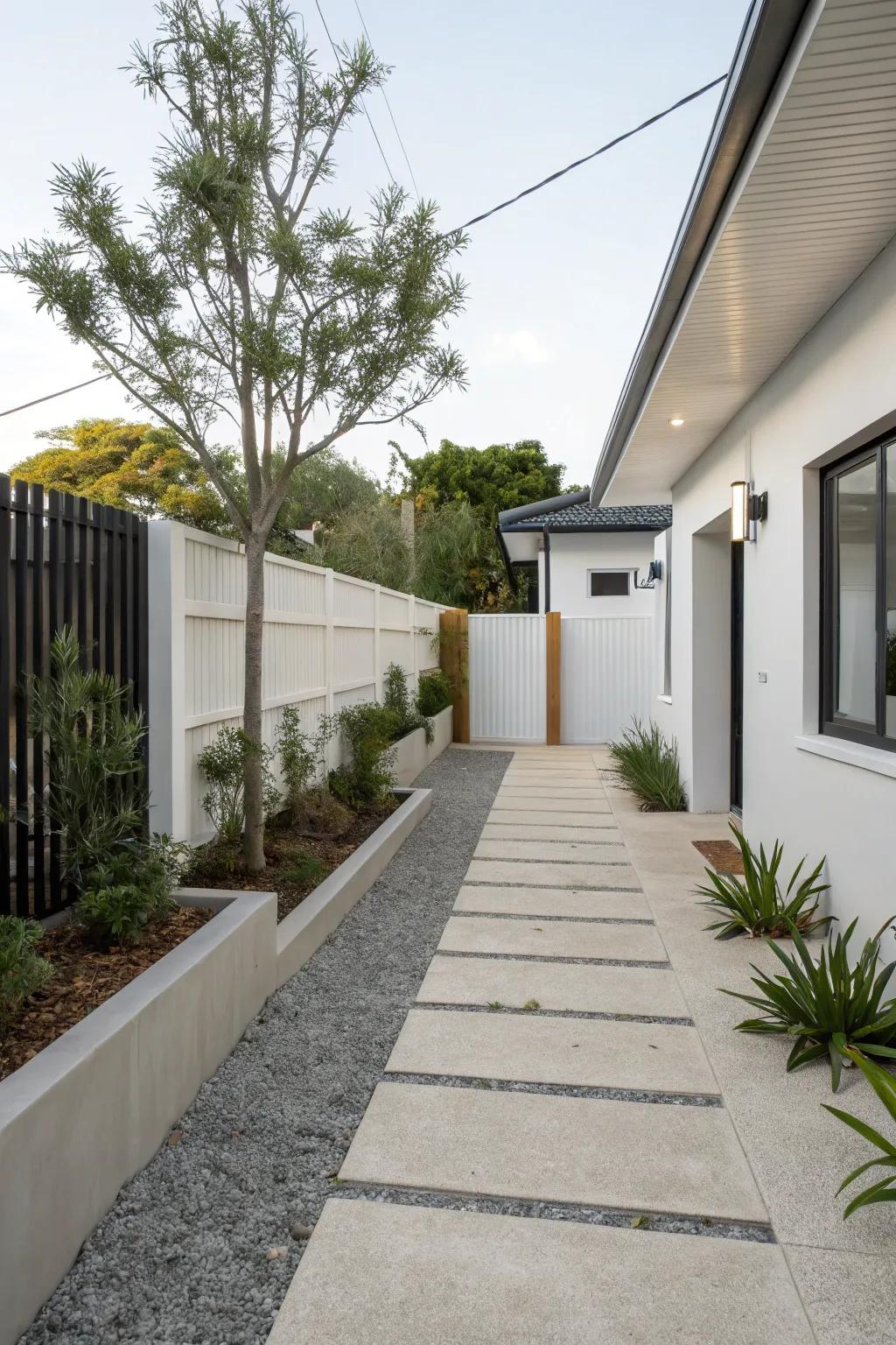 Simplicity in design creates an uncluttered and elegant driveway.