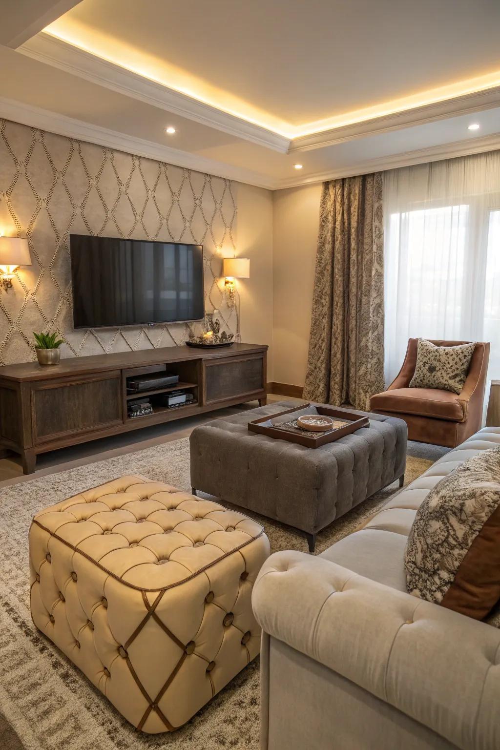 Multi-use furniture helps make the most of the space