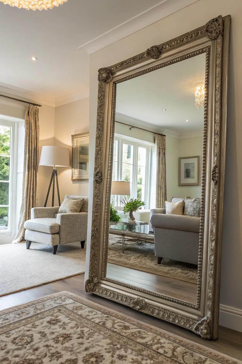 Mirrors boost light levels and enhance style.