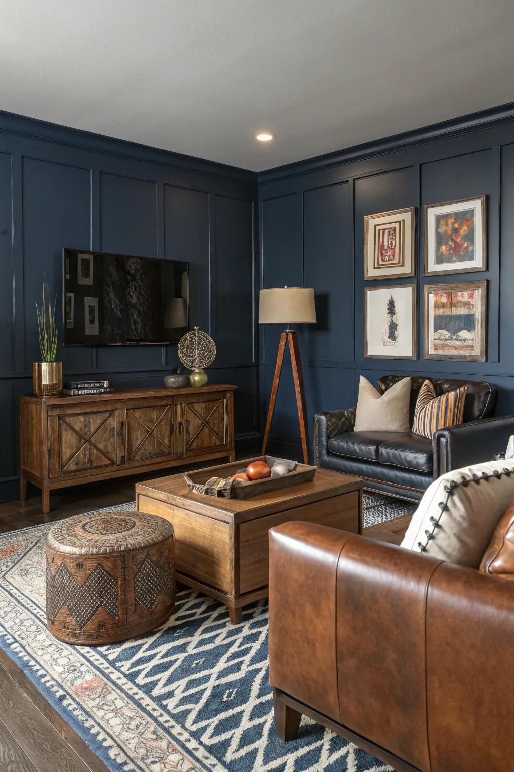 A strong feature wall can act as an impressive focal point within your lounge.